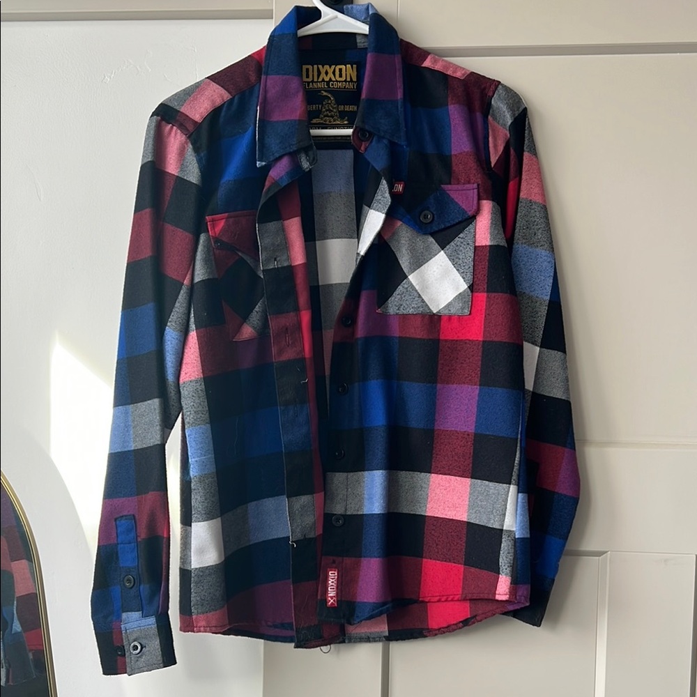 DIXXON Red and Blue Casual Button Down Shirt